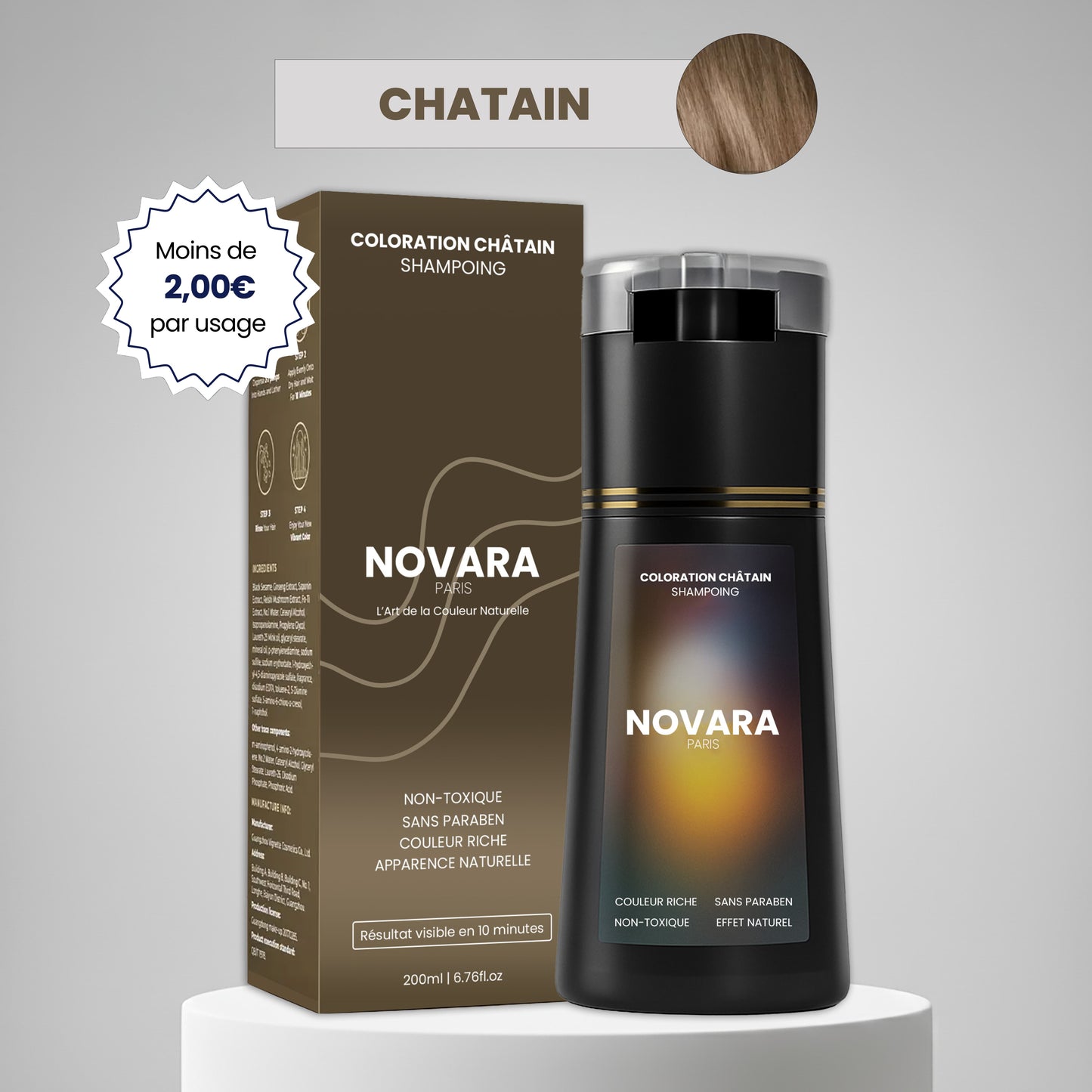 Shampoing colorant instantané Homme